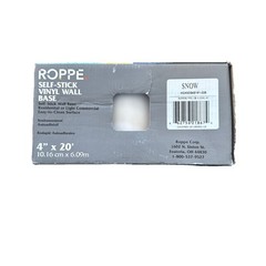 NEW Roppe 4 In. x 20 Ft. Roll SNOW Vinyl Self-Stick Wall Cove Base HC40C54S161