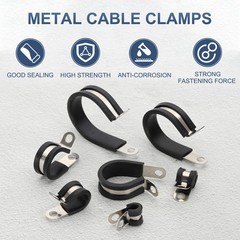 50Pcs 1/2″ Cable Clamps Stainless Steel Conduit Clamp Cable Rigid Pipe Strap