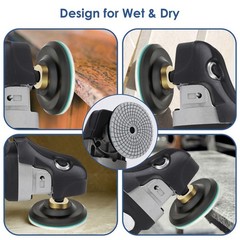 17 PCS 4 Inch Diamond Polishing Pads Kit Wet/Dry with 5/8″-11 Backer Pad Gran…
