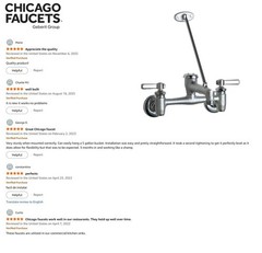 Chicago Faucets 897-RCF Service Sink Faucet Wall Mount Rough Chrome 2 Handle