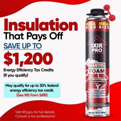 Mega Size Spray Foam Insulation Kit (24×30 oz. / 850 g) 300 Board ft/sq