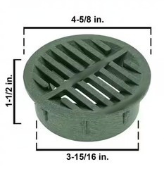 Rocky Mountain Goods 4” Plastic Round Drainage Grate Cover 4 inches, Green