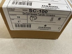 Box of 10 1” NEER Straight Squeeze Connectors Die Cast Squeeze type Cat # SC-100