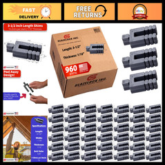 Stackable Plastic Peel Away Shims – 960 Pieces, 3.5″ Length, U Shape, 5/8″ Bolt
