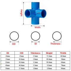 PVC 3/4/5/6-Way Equal Path Elbow Connector Pipe Fitting 20/25/32/40/50mm 3 Color