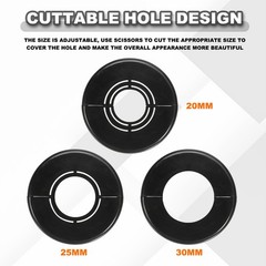 4pcs Wall Split Flange 0.98″ Plastic Round Split Flange Pipe Cover, Black