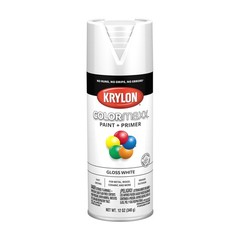 Krylon ColorMaxx 12 Oz. Gloss Spray Paint, White – 1 Count (Pack of 1),