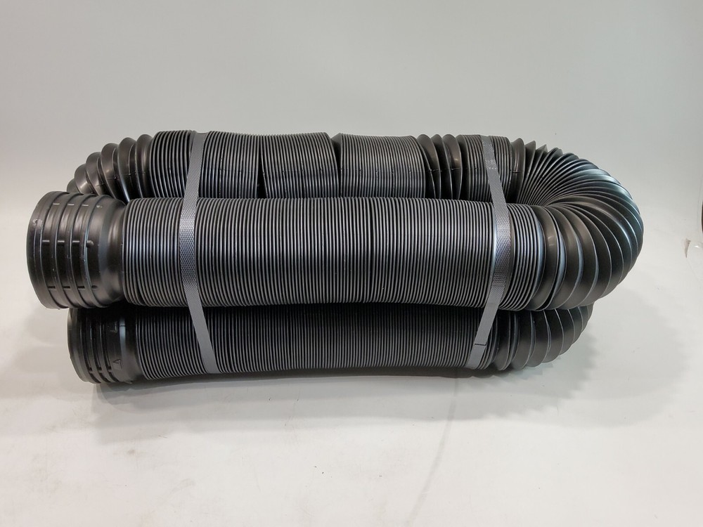FLEX-Drain 25′ Solid Polypropylene Pipe Flexible Expandable Drainage (3-PK)