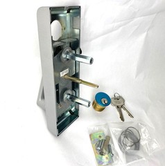 K2 COMMERCIAL HARDWARE Lever Escutcheon w/Lock QET370PNN689SC Night Latch Exit