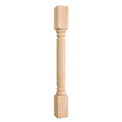3-1/2″ x 3-1/2″ x 35-1/2″, Wood Post with Rope Pattern (Island Leg)- # P3RW