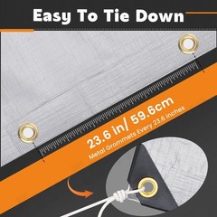 Keten Tarps Heavy Duty Waterproof 10X12 Feet, Extra Thick 16 Mil, Tear & Fade…