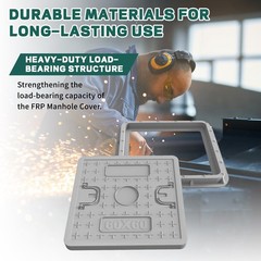 24×24 Inch Square Manhole Cover and Frame, Solid Septic Tank Cover, Recessed …