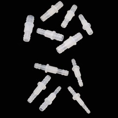 Plastic Bulkhead Connector Straight Barbed Threaded Fitting & Nut Inlet Outlet