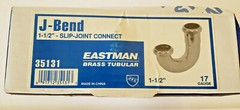 Eastman Brass Tubular 35131 J-Bend 1 1/2 ” Slip Joint Connect Chrome