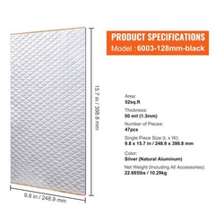 VEVOR 47pcs 52sqft Car Sound Deadening Mat Noise Insulation 50mil 9.8″ x 15.7″