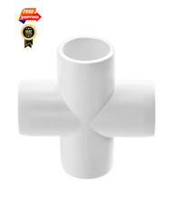 QWORK 4 Way 1/2″ Cross PVC Fitting – 10 Pack Connector, 1/2 Inch, 4