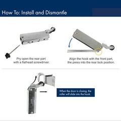 fit Kason SureClose Hydraulic Door Closer and Hook, Exposed Mounting, Adjustable