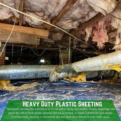 Heavy Duty 10 Mil Crawl Space Vapor Barrier Plastic Sheeting Moisture Cover New
