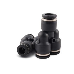 Plastic Y-type Tee Air Push in Fitting 3-Way Quick Pneumatic Connector Equal Ø