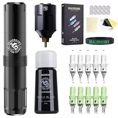 Dragonhawk S6 Tattoo Pen Kit Rotary Tattoo Machine Mcore-C1 Tattoo Cartridges