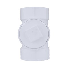 CHARLOTTE PIPE 4 DWV CLEANOUT TEE with Plug 4 Inch ( Each Qty: 1 ), White