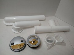 Jones Stephens P37500 Tubular 2-Hole Bath Waste, Full Kit, PVC