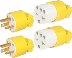 50541 4 Pc. Yellow Replacement Plug and Socket Set NEMA 6-20P and NEMA 6-20R, 25