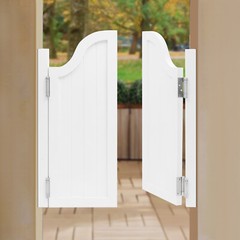 Pine Wood 2-Panel Partition Door White 80 × 90 cm 180° Hinges