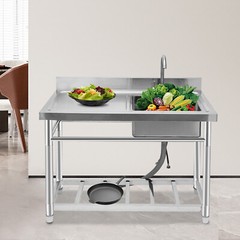 Single Bowl Kitchen Sink Fits Laundry Room Bathroom US Stainless Steel Durable