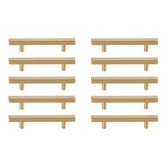 Elegant Decor Dior 4″ Center To Center Bar Pull Multipack in Brass (Set of 10)