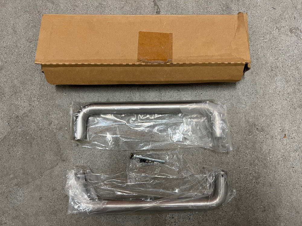 Trimco 1195-3 630 Straight 12″ CTC x 1″ Diam Round Door Pull – Satin Stainless S