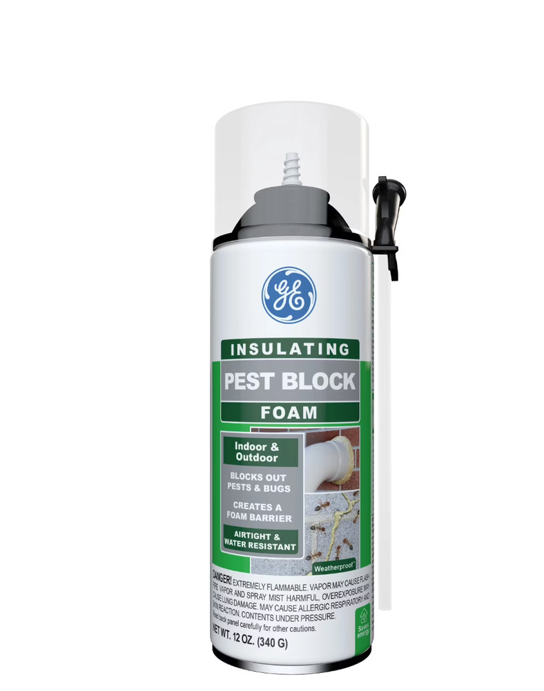💥NEW GE Pest/Rodent Block Insulating White Foam Sealant💥2 PACK OF 12 OZ CANS!