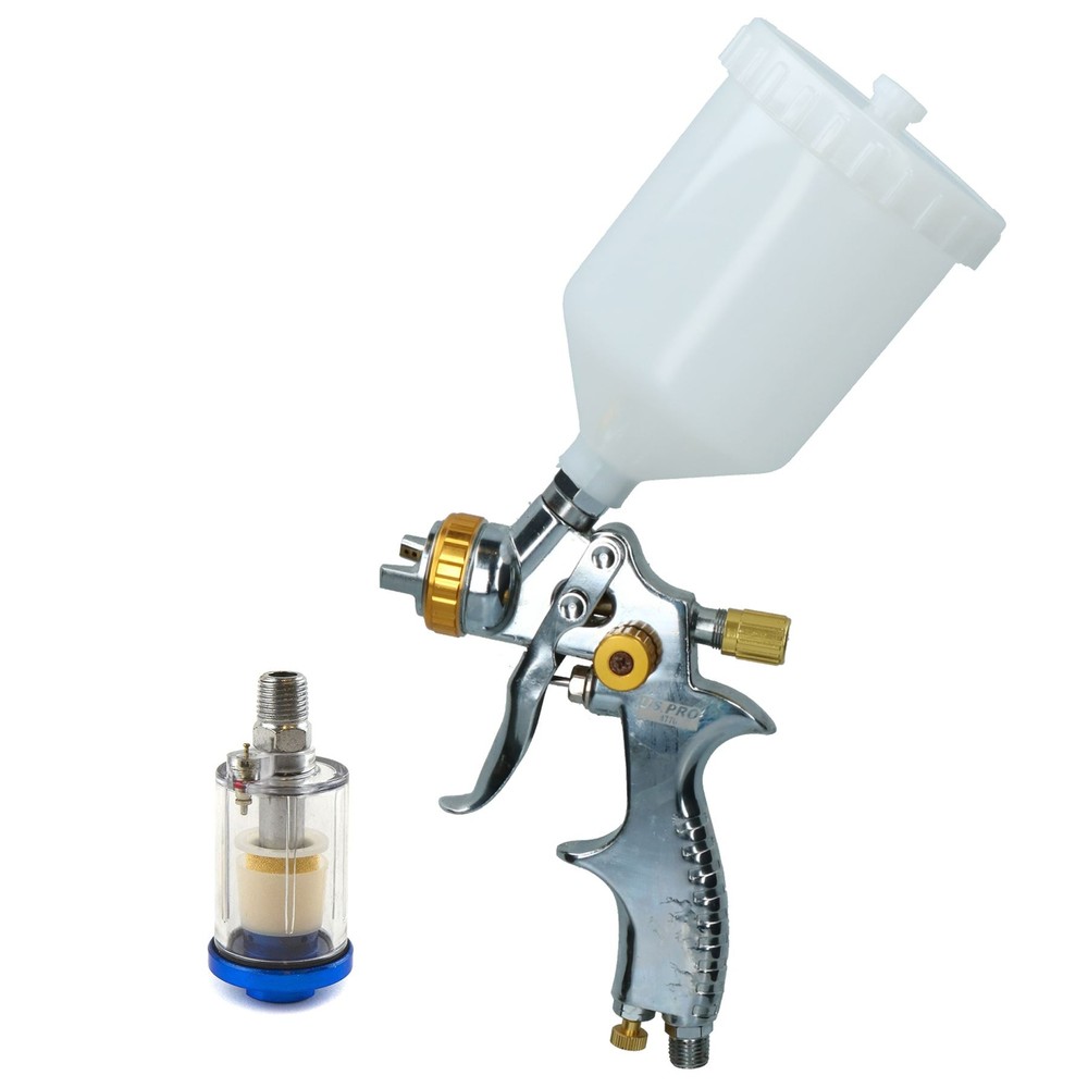 LVLP Gravity Feed Spray Gun 1.4mm Nozzle 1/4″ BSP In Line Moisture Trap