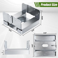 6pcs 6×6 Post Base for Concrete Heavy Duty Galvanized Post Anchor Base Adjust…