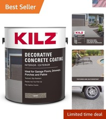 Durable Gray Slip Resistant Concrete Coating – 1 Gallon Interior/Exterior Paint