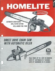 Equipment Brochure Ad – Homelite – XL-40 XL-Automatic – c1965 – 2 items (E4373)