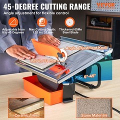 Wet Tile Saw,7-inch 65Mn Steel Blade,3500 RPM Induction Motor,Tile Cutter Wet