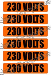 230 Volts Voltage & Conduit Markers | Stickers | Decals | Labels Electrical 6x