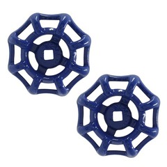 BokWin 2PCS Metal Outside Faucet Round Wheel Handle, Blue