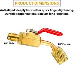 7 Pieces Air Conditioning Refrigerant Angled Compact Ball Valve 1/4 Inch