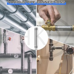 Galvanised Steel Pipe / Tube Threaded Both Ends 1/2″ to 4″ Length 5cm – 50cm