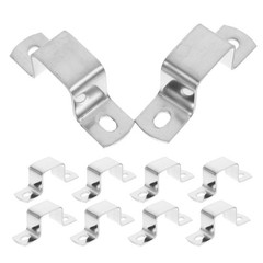 10Pcs Stainless Steel Square Tube Clamps Heavy Duty U Shaped Bracket for Home