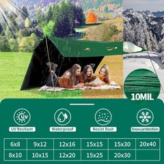 Tarp 4×6 ft Heavy Duty 100% Waterproof 10mil,UV Resistant,Durable Grommets an…