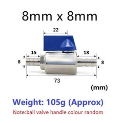 8/10/12/14/16mm Pagoda Hose Ball Valve Stainless Steel Connector for Water Oil