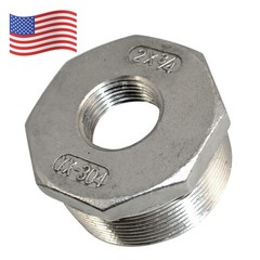NPT 2″ male to 3/4″ female HEX Reducer bushing pipe adapter Stainless Steel