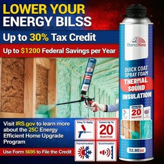 Spray Foam Insulation Kit (18 x 32.80 oz/930 gr – 480 Board feet), Self-Expandin