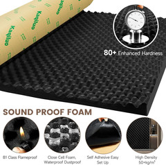 Self-Adhesive Thickened Sound Insulation Egg Crate Foam 13.99 Sqft X 1.77In Thic
