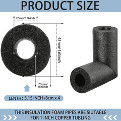 4 Pack Pipe Insulation Foam Tube Elbow Insulation Tubing Elbows Water Freeze Pro