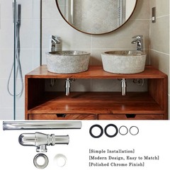 Classical Basin Bottle Trap Chrome Sink 1.25 inches x 11.61 inches,