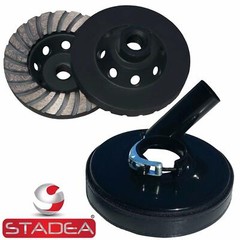 Stadea Grinder Dust Shroud with 4″ Concrete Grinding Cup Wheel – 5/8″ 11 Thread